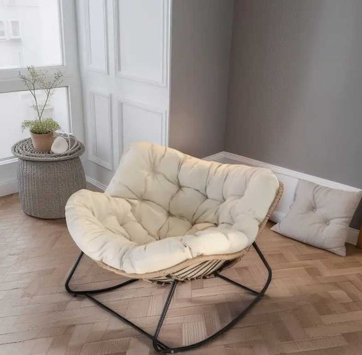 Luksusowe Krzesło bujane Super wygodne idealne do salonu tarasu ogrodu