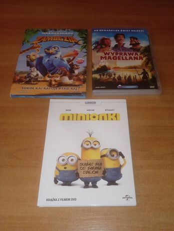 Pakiet 3 filmów anim. DVD - Wyprawa Magellana / Zambezia / Minionki