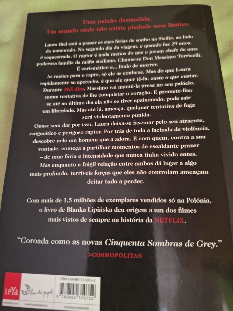 Livro I -Triologia "365 Dias" de Blanka Lipinska, portes incl.