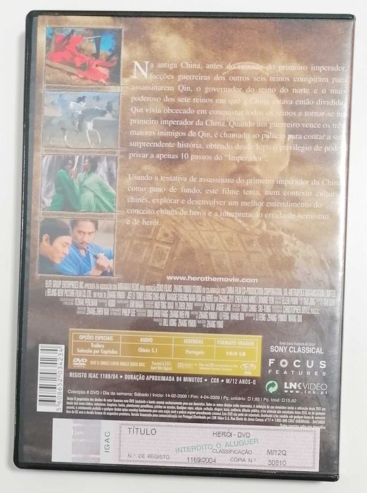 Dvd Herói, de Zhang Yimou