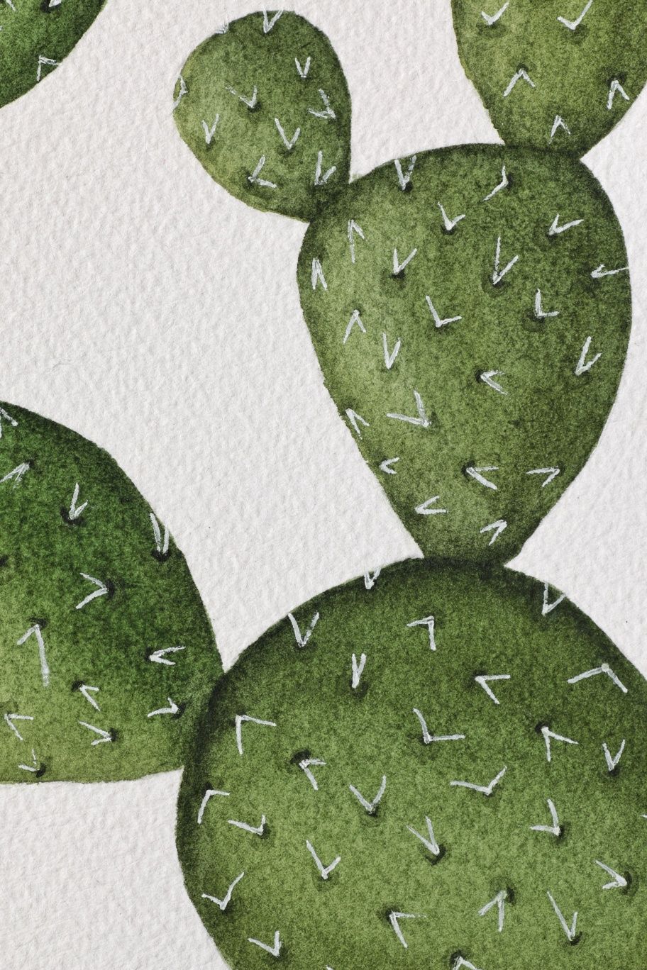 Kaktus roślina obraz ręcznie malowany akwarela A5