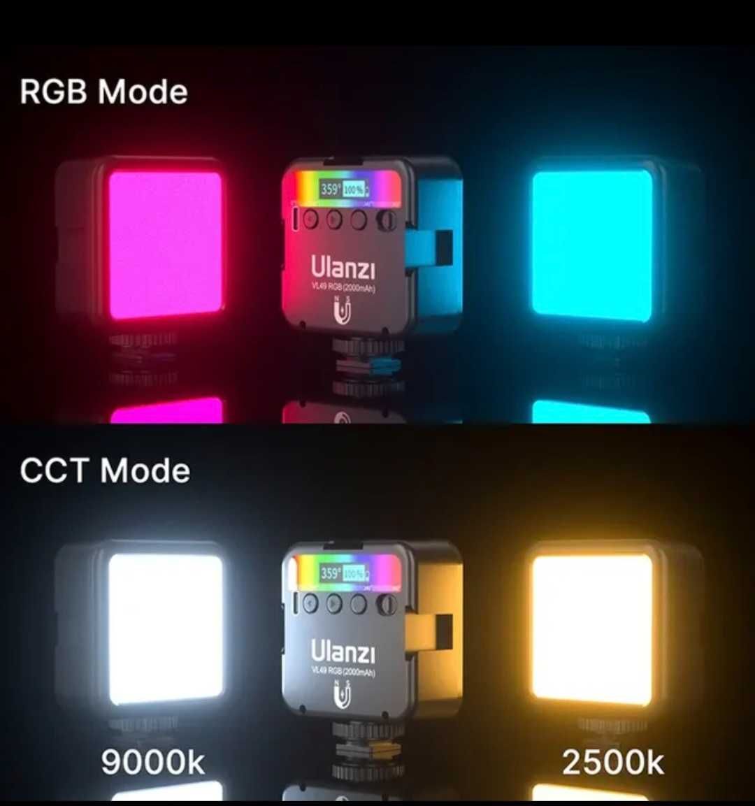 Lampa LED Ulanzi VL49 RGB z Akumulatorem 2000 mAh NOWA