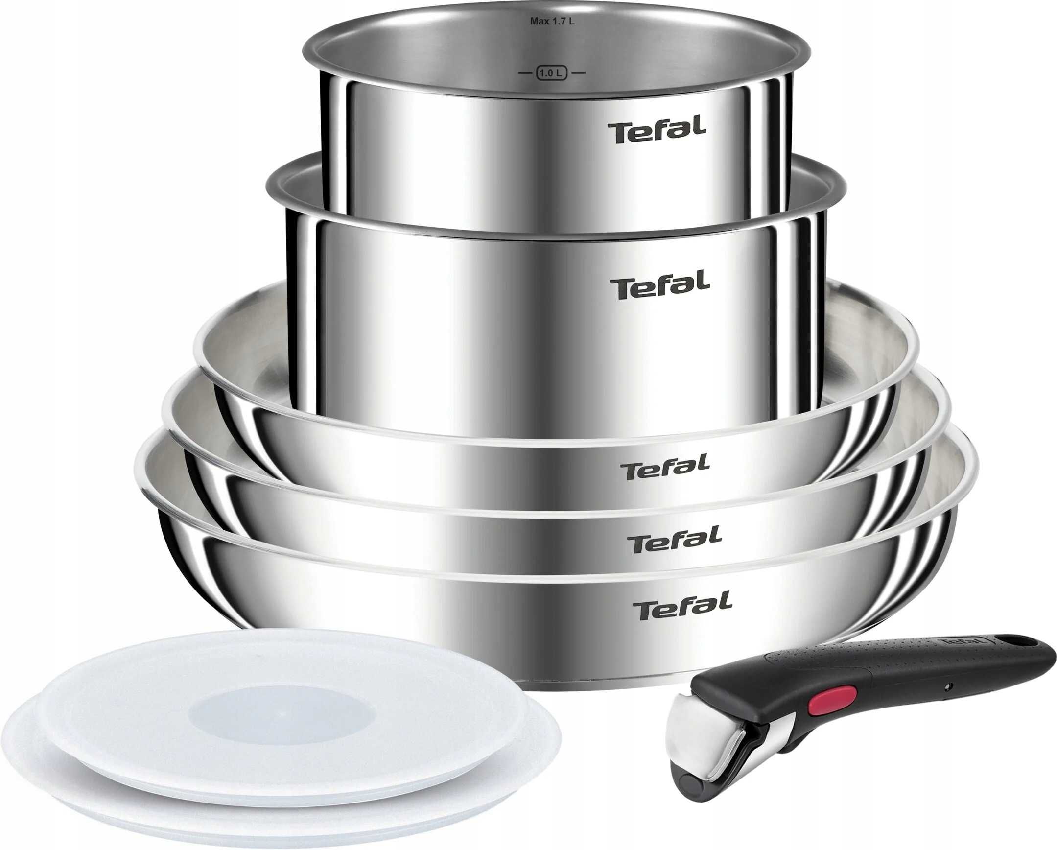 Zestaw patelni  garnków TEFAL Emotion Stal do wszystkich kuchenek 8 el