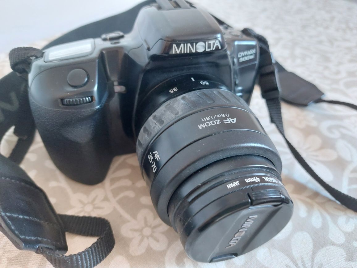 MINOLTA Dynax 500si aparat fotograficzny lustrzanka+obiektyw stan idea