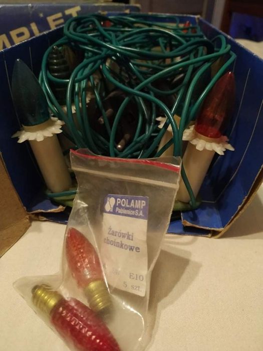 Lampki choinkowe prl, bombki gratis real foto