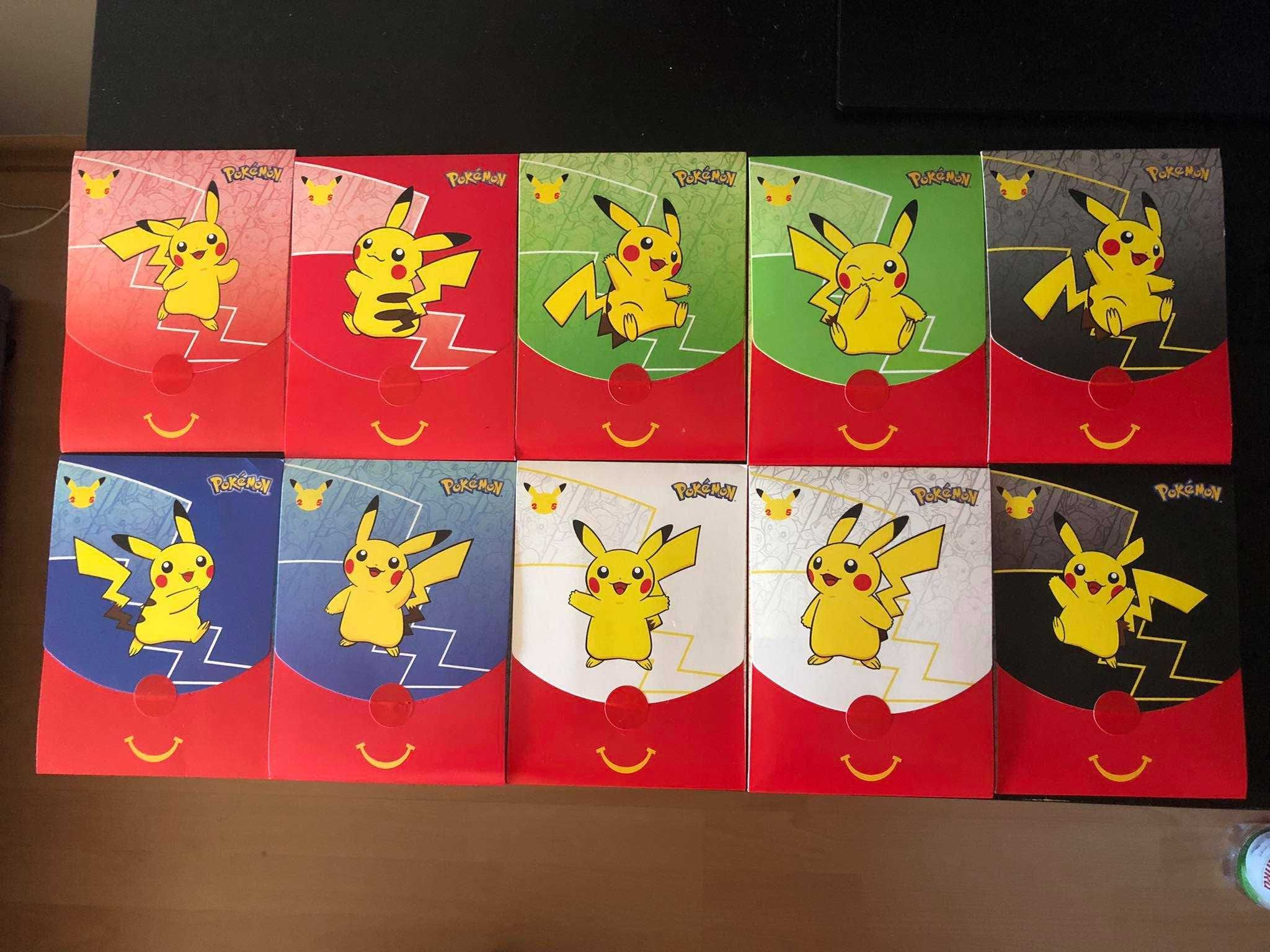 Wszystkie kolory (10) Pokemon McDonalds z boosterami!