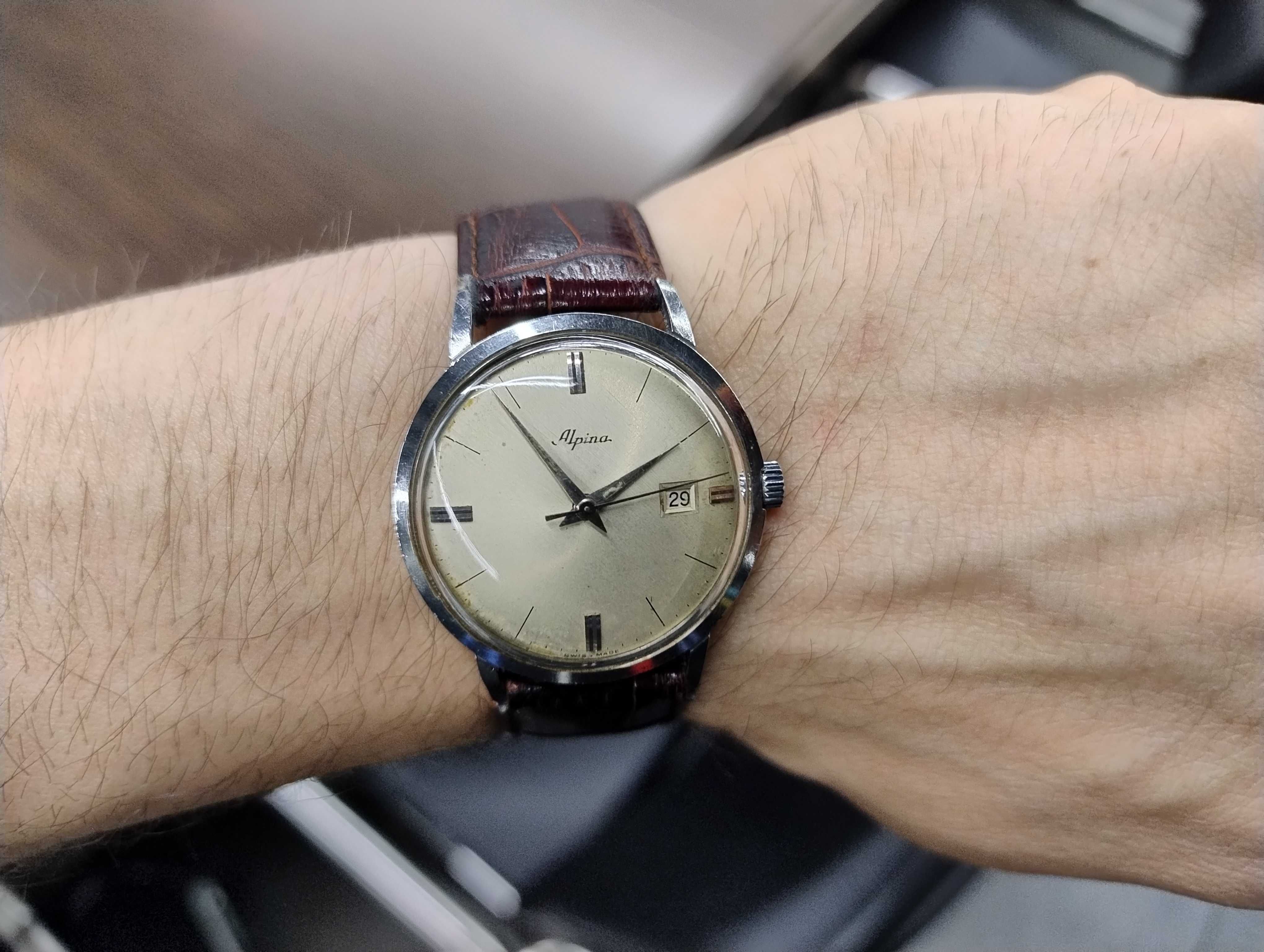 Przepiękny Zegarek Alpina Mechaniczny !! swiss Super Stan ! Vintage
