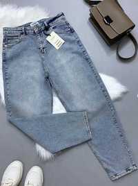 Блакитні слоучі джинси з потертостями sherocco 33 розмір