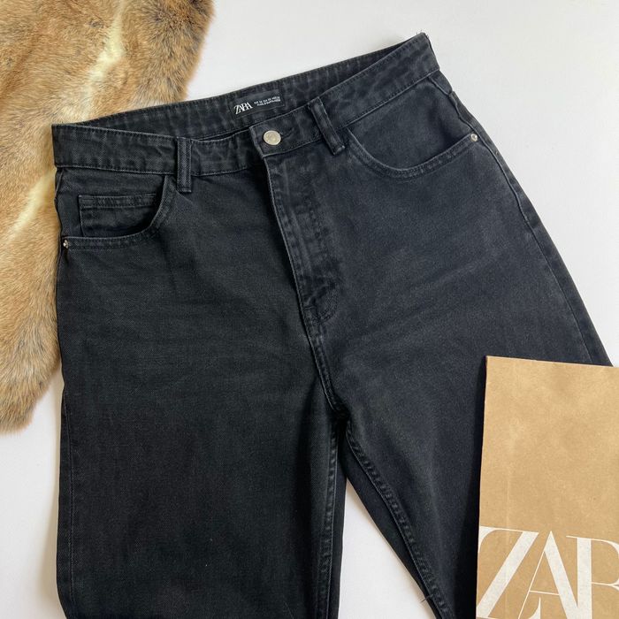 Чорні джинси ZARA mom 100% котон s-m 38