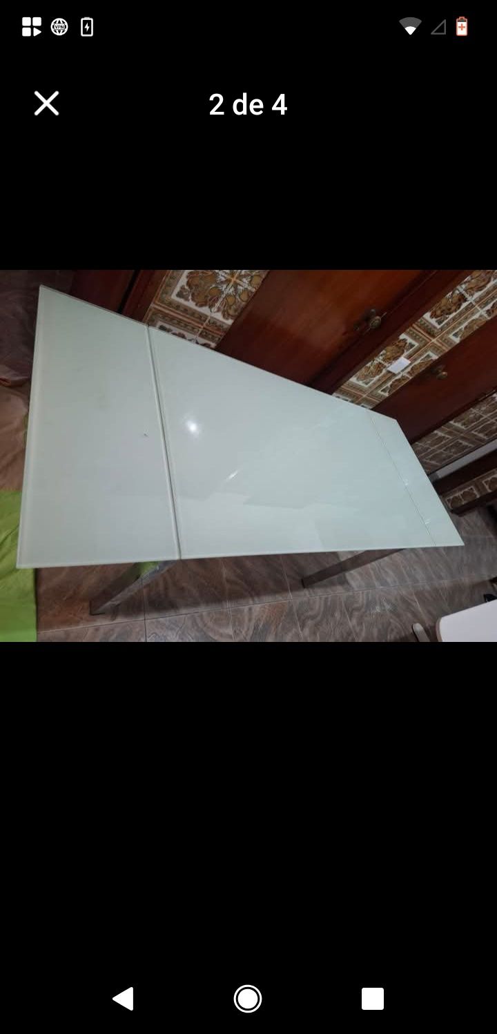 Mesa de vidro jato extensível semi-novo