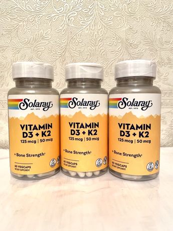 Витамин D3 + K2 (витамин д ) Solaray iherb