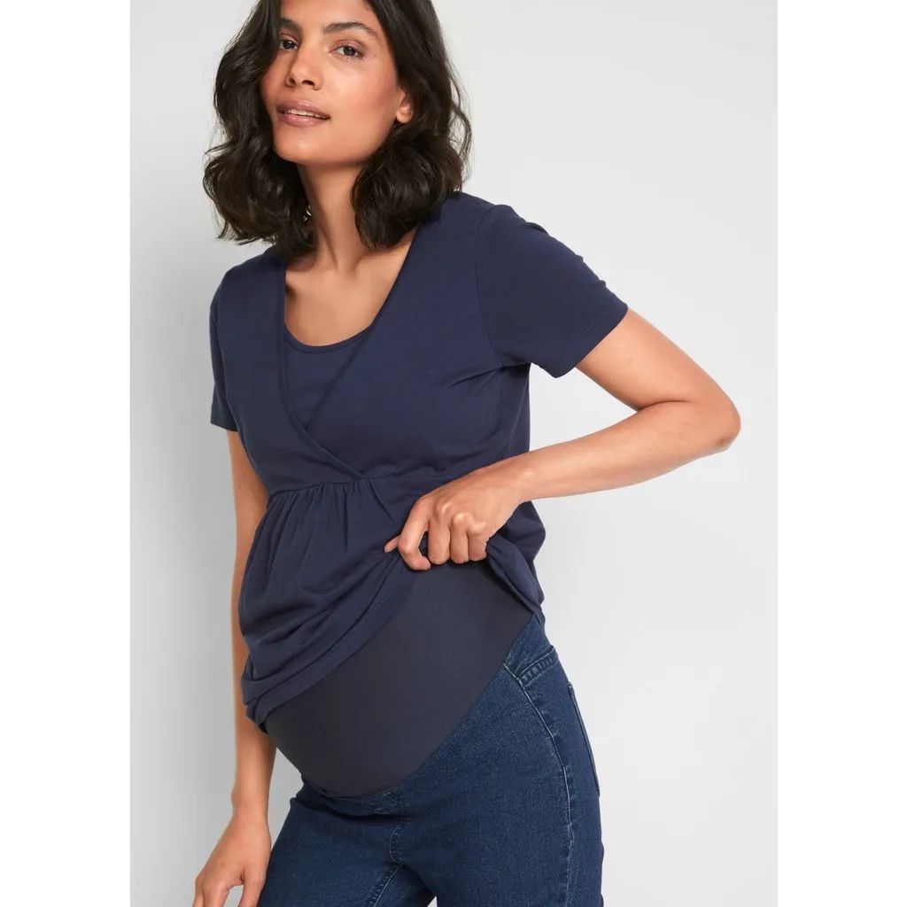 bonprix ciążowe długie jeansowe spodnie rurki 46