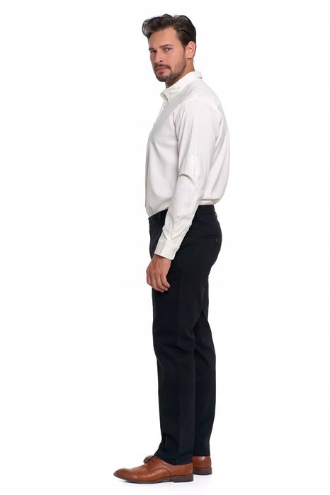 Spodnie Męskie Eleganckie Czarne Chinosy Nogawka Prosta Moraj R. 32