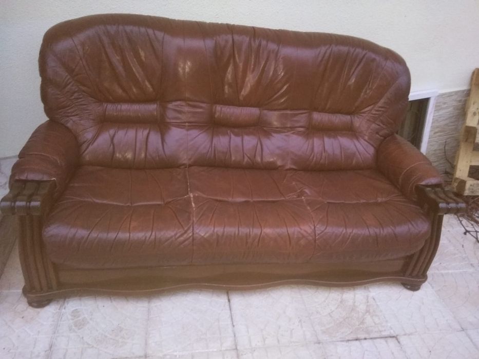 Sofa em pele genuína 180cm