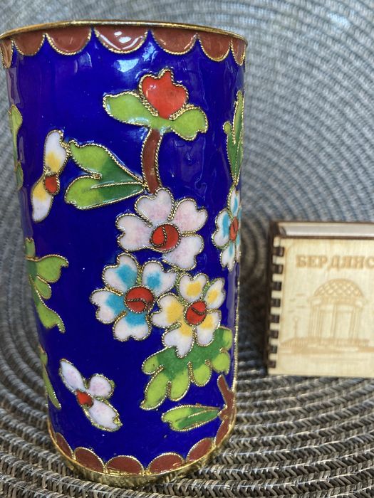 Карандашница/стакан Перегородчатая эмаль Клуазоне Винтаж