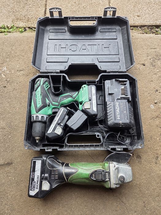 Szlifierka kątowa 125mm wkrętarka 18v Hitachi akumulator 5ah