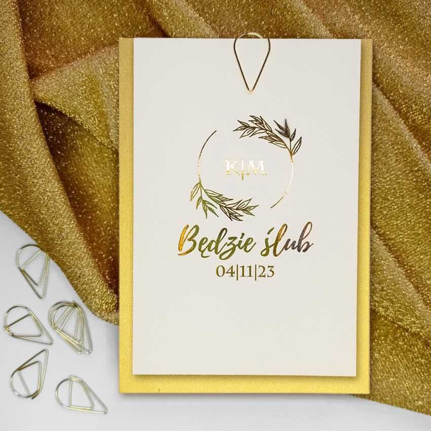 OLIWIA – złote zaproszenia ślubne