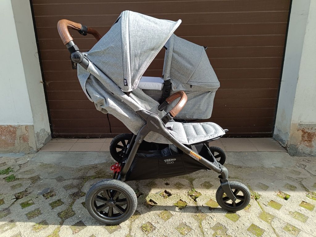 Wózek bliźniaczy Valco Baby SNAP DUO TREND SPORT grey marle jak nowy