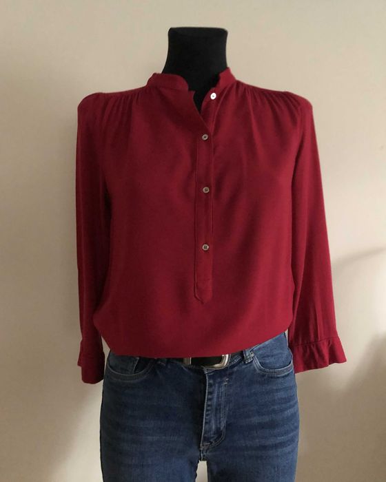 Bluzka oversize 100% wiskoza bordowa viscose H&M oversized blouse