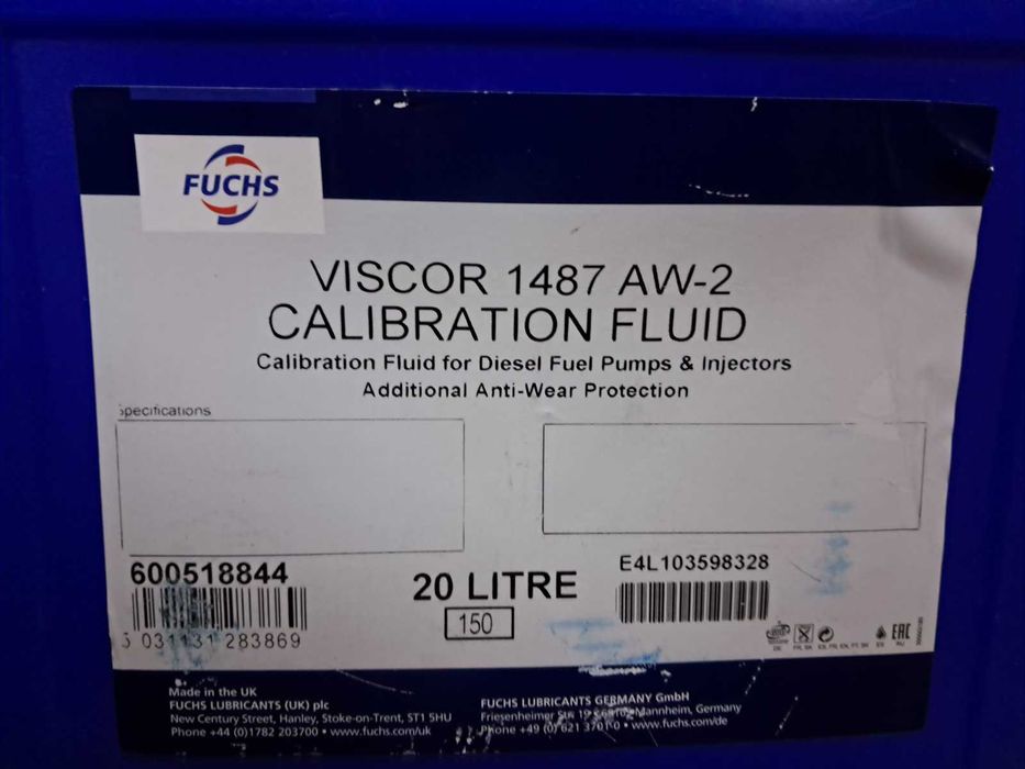 Тестовая (калибровочная) стендовая жидкость для проверки насосов