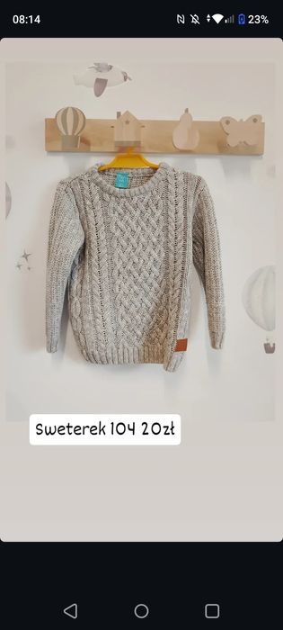 Zestaw dla chłopca bluzy sweterek 104 110