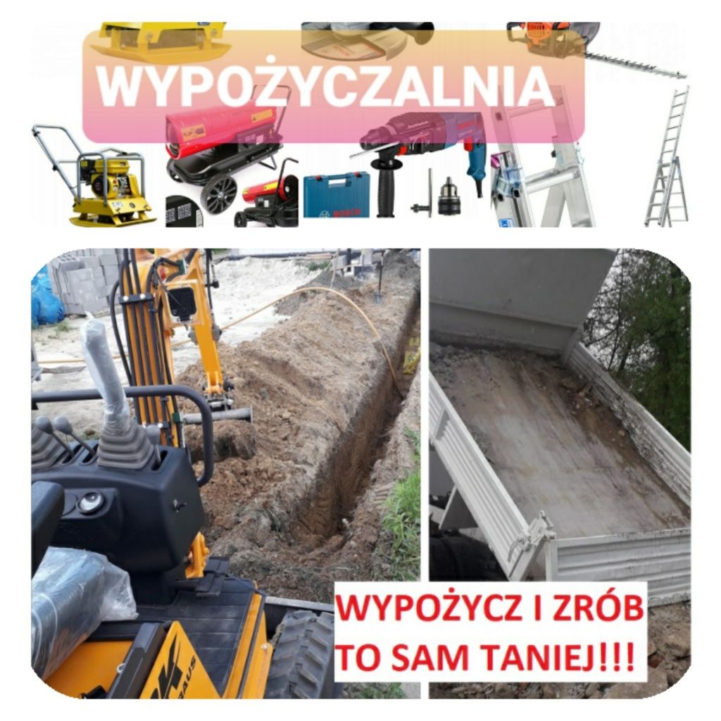 Wynajem Wywrotki Sprzętu Koparki Zagęszczarki WYPOŻYCZALNIA Koparka