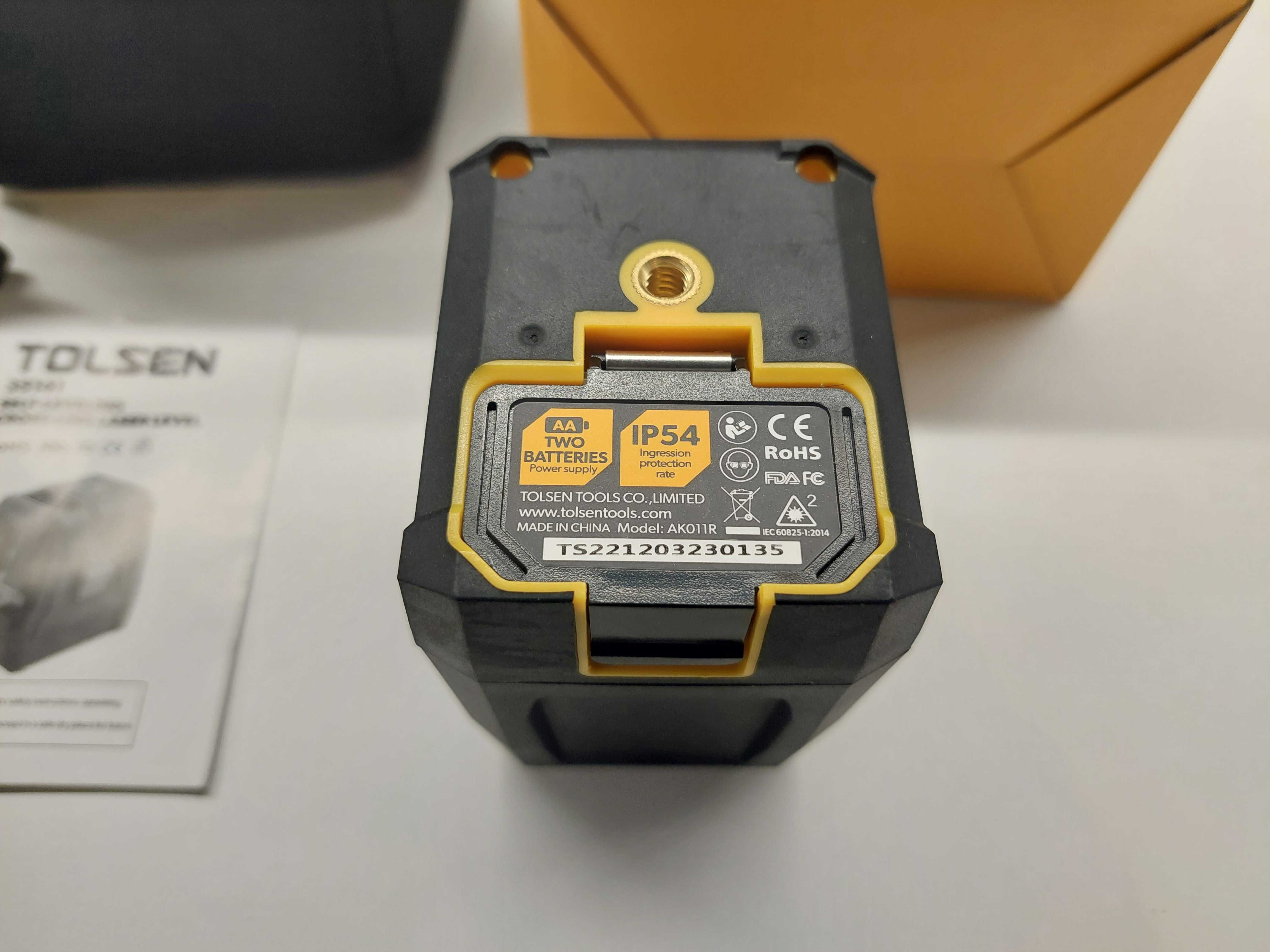 TOLSEN Laser krzyżowy z samopoziomującą linią pionową i poziomą