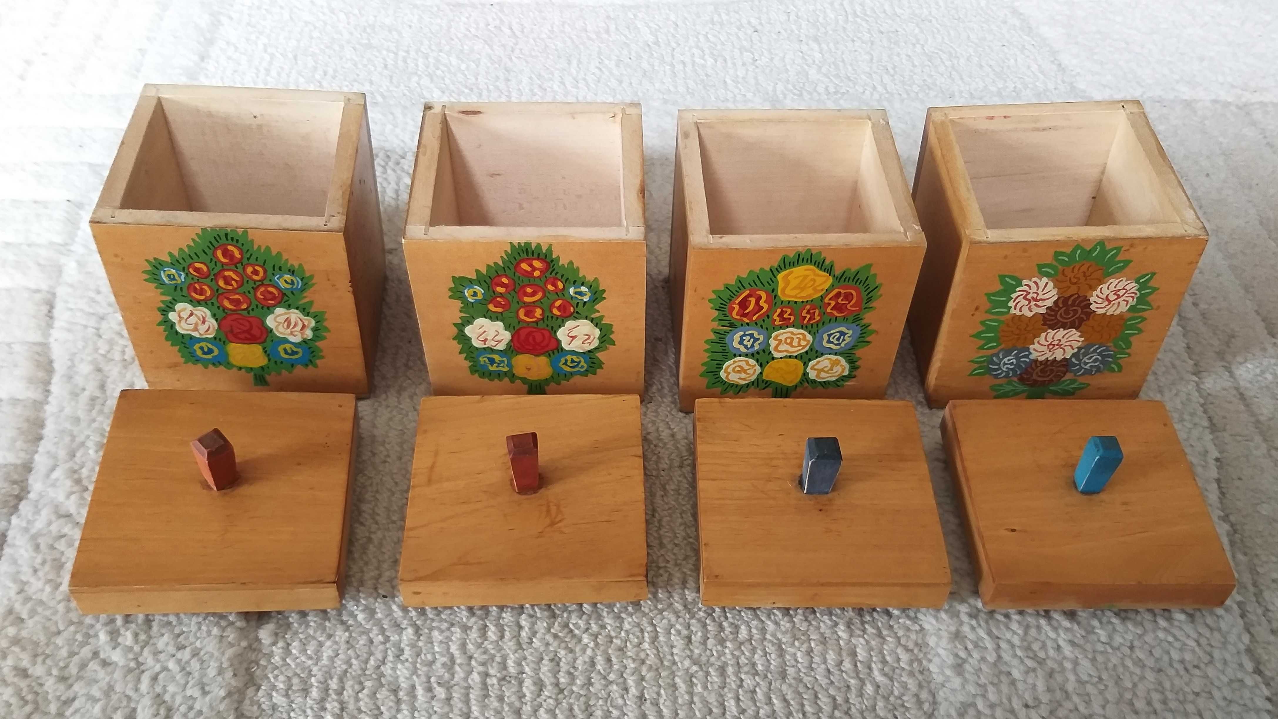 4 ozdobne pudełka na przyprawy (zestaw)