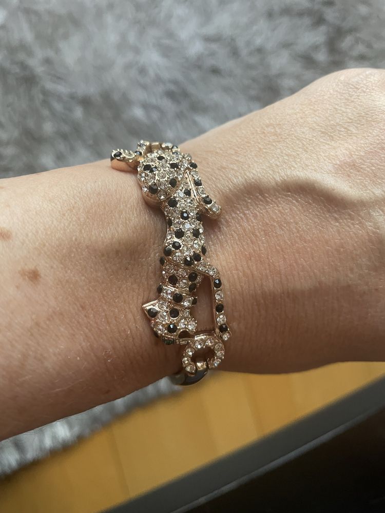 Pulseira cor rosa ouro leopardo