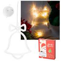 Dekoracja świąteczna dzwoneczek na okno ozdoba wisząca dzwonek LED