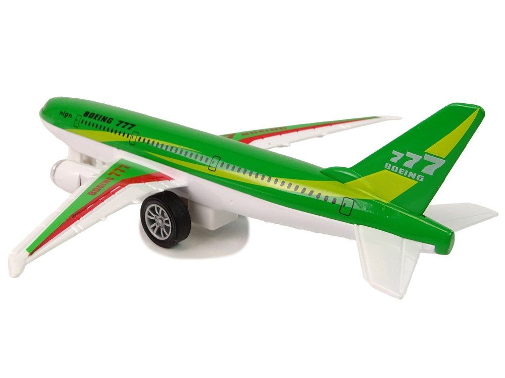 Samolot Pasażerski Boeing 777 Zielony Napęd Światła Dźwięki