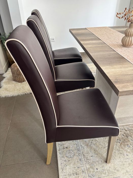 Conjunto de 6 cadeiras - Madeira e Couro Sintético (também à unidade)