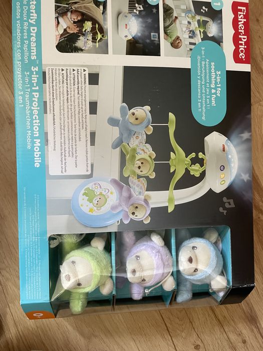 Karuzela Fisher Price miśki projektor butterfly