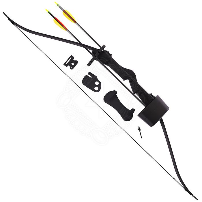 Łuk refleksyjny z trzema strzałami i naramiennikiem