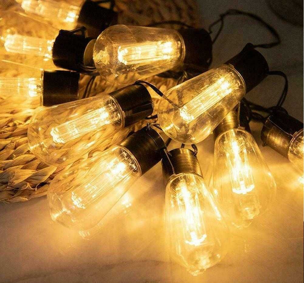 Girlanda solarna ogrodowa świetlna lampki żarówki 10 LED 3m