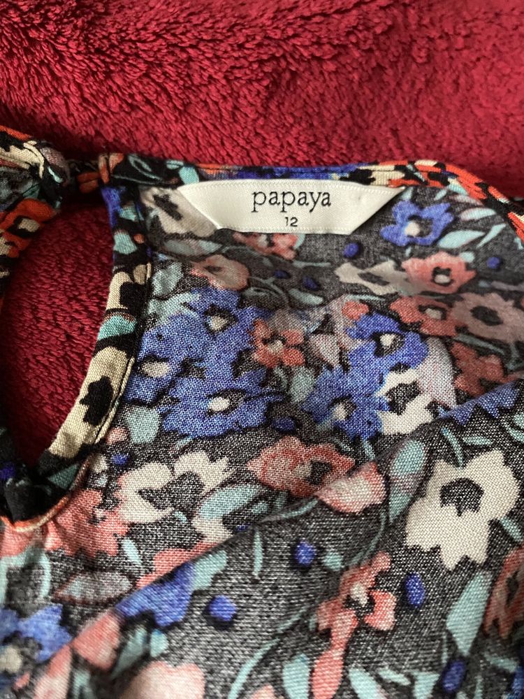Сорочка у квітковий принт з рюшами від бренду papaya
