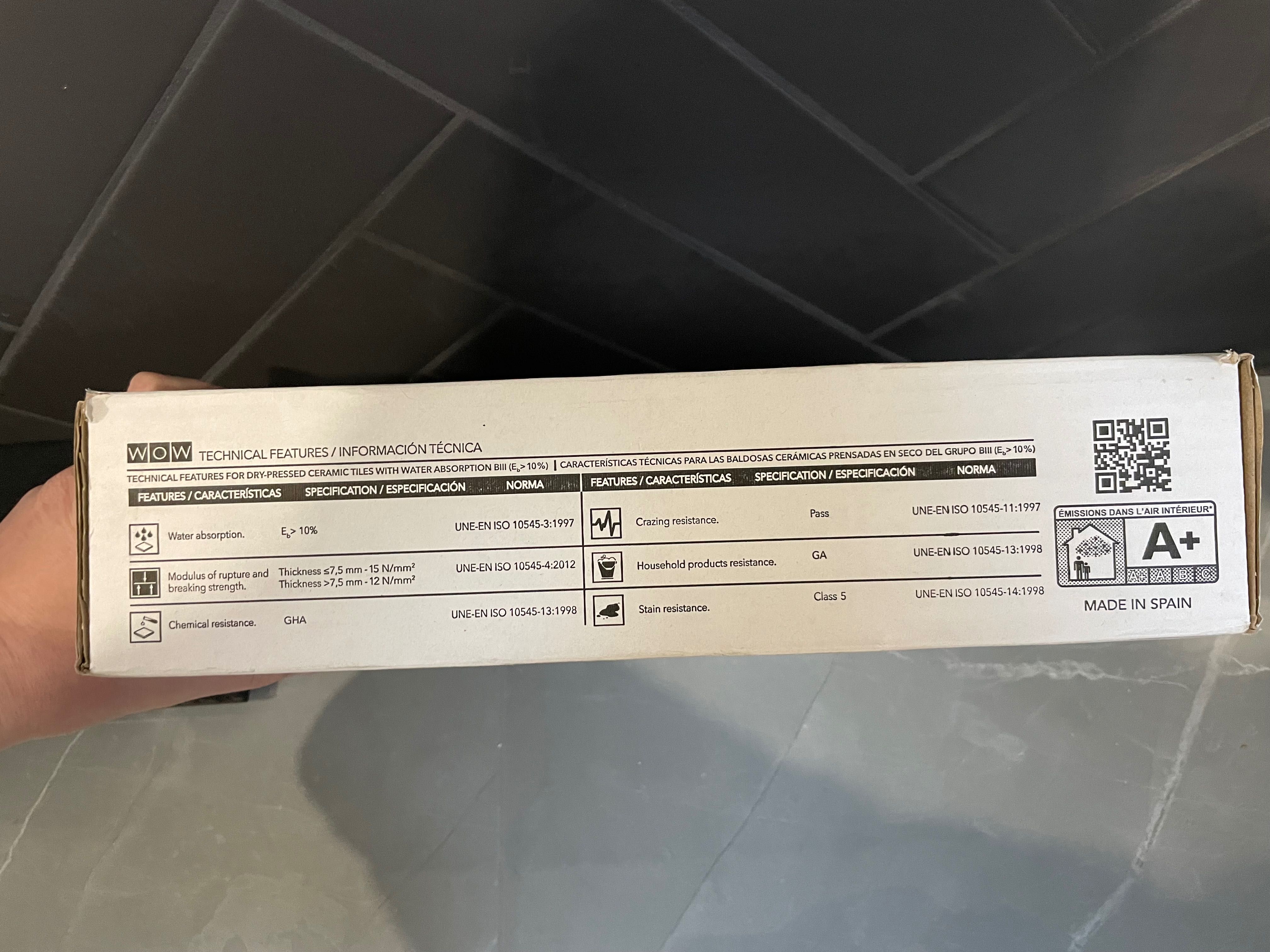 Płytki cegiełka ścienna Liso XL Graphite Matt 7,5x30 Wow Design