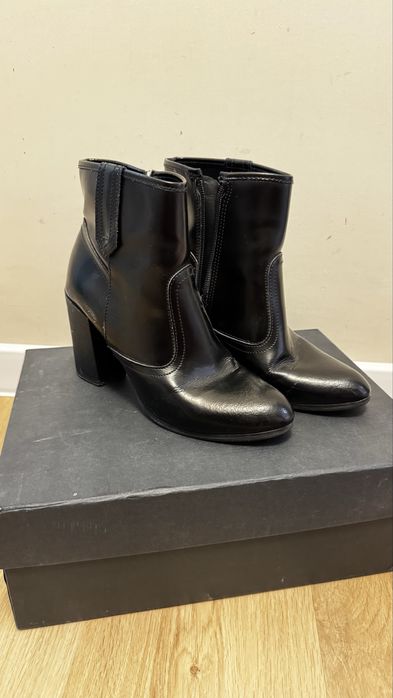 Жіночі чорні шкіряні черевики 39 розмір Everbest / VeraPelle (Italy)