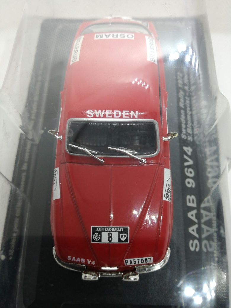 Miniatura 1/43 Saab 96V4 Blomqvist Rally da Suécia 1972