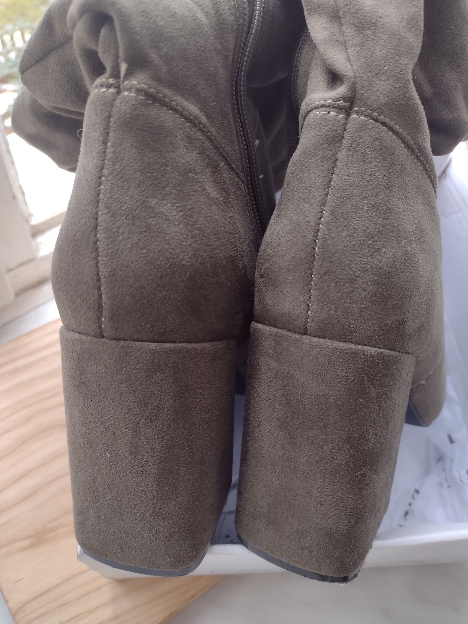 kozaki damskie przejściowe r. 39,5 khaki oliwka