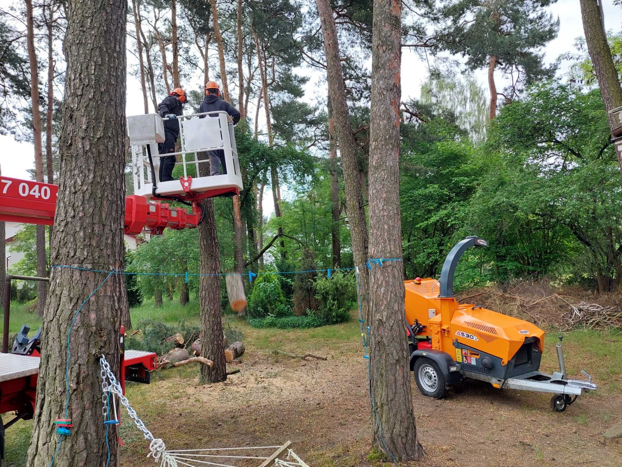 Podnośnik koszowy 22m,  wycinka  drzew//zielonausługa.pl//