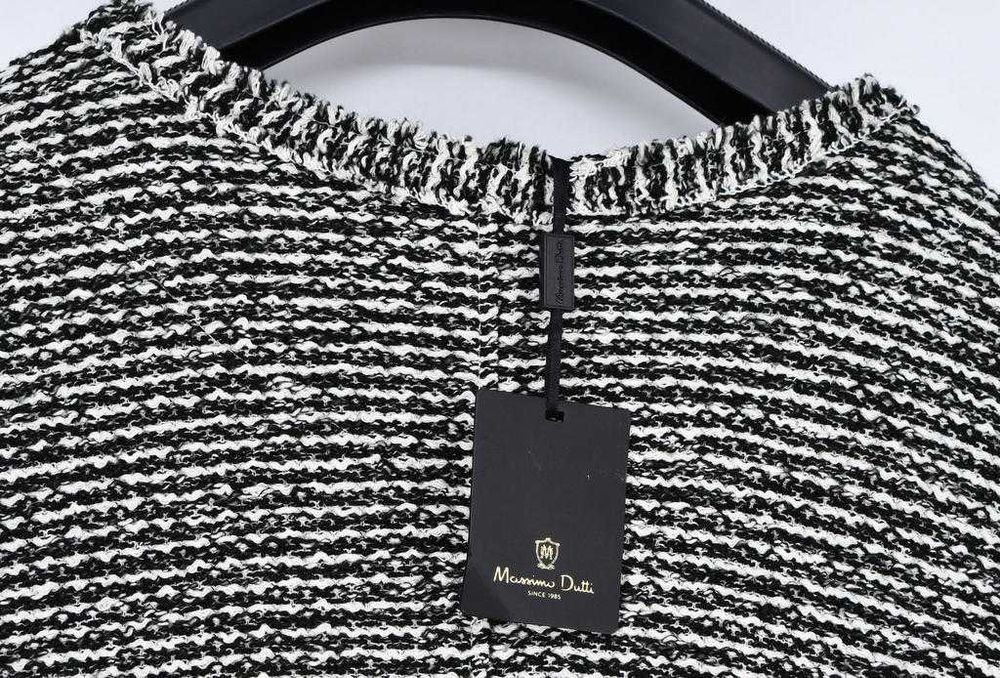 Dzianinowa sukienka Massimo Dutti r. S czarno-biały melanż nowa