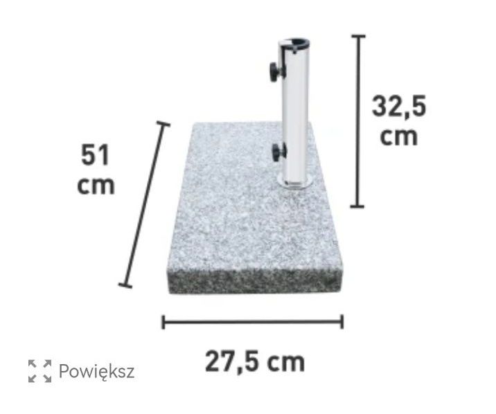 Parasol ogrodowy, półparasol z granitową podstawą, balkonowy