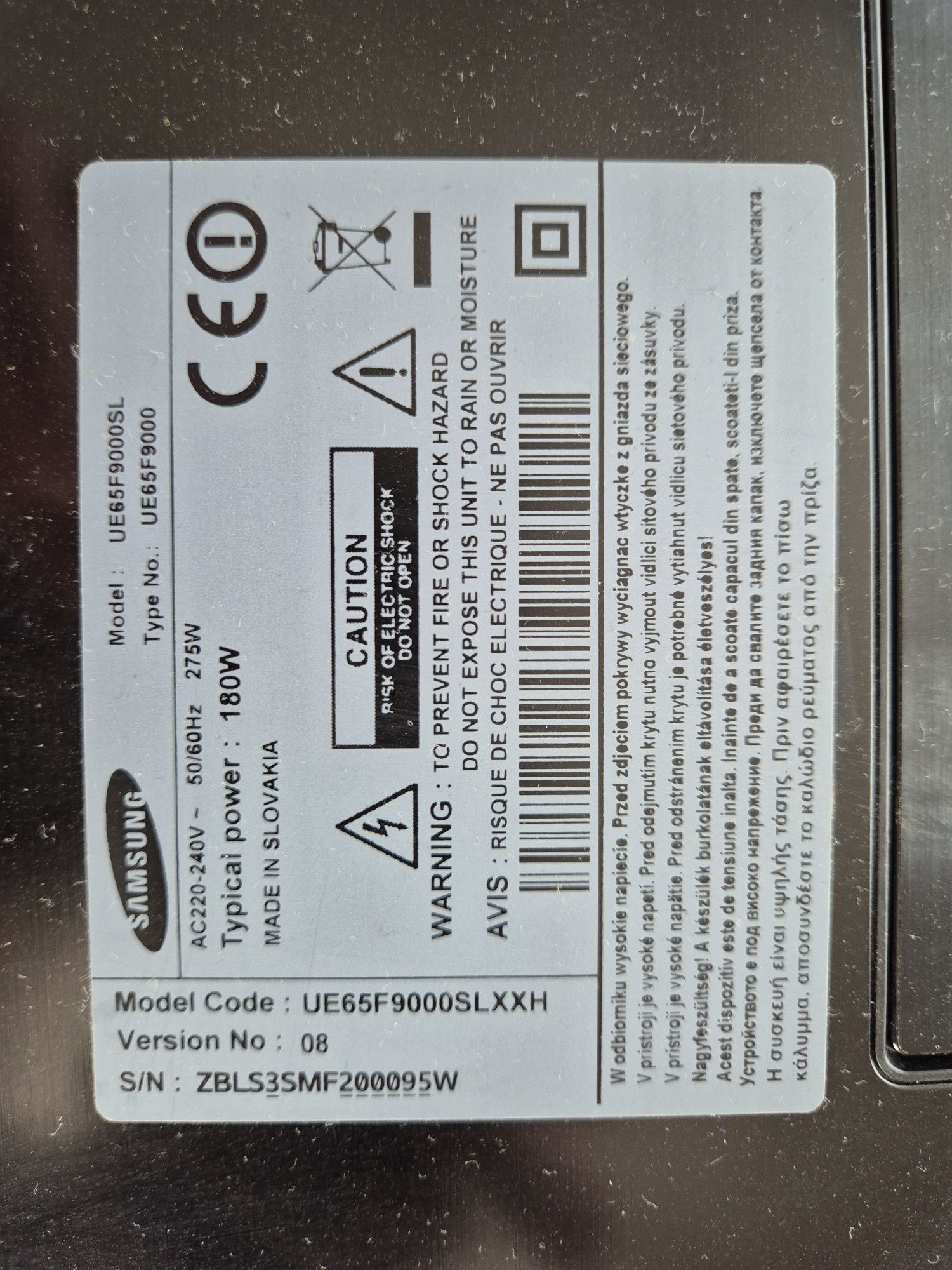 Telewizor samsung 65" UE65F9000