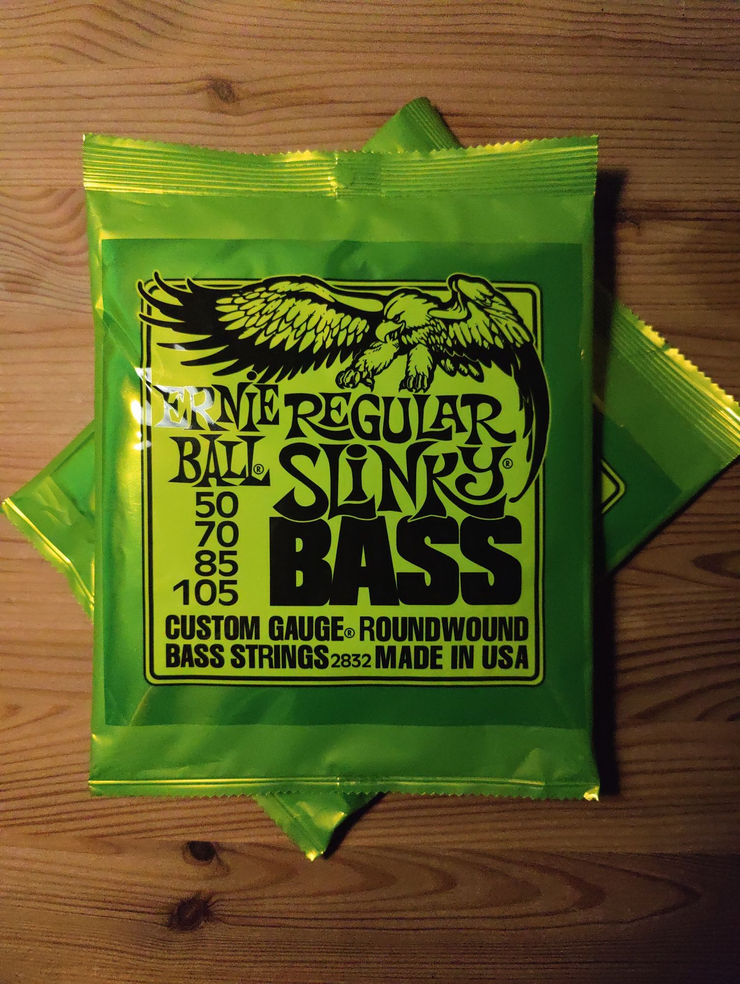 2x struny basowe Ernie Ball Regular Slinky Bass 50-105 do basu basowej