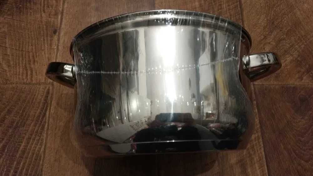 Garnek z pokrywą szklaną z stali nierdzewnej 4litry 4l 22cm