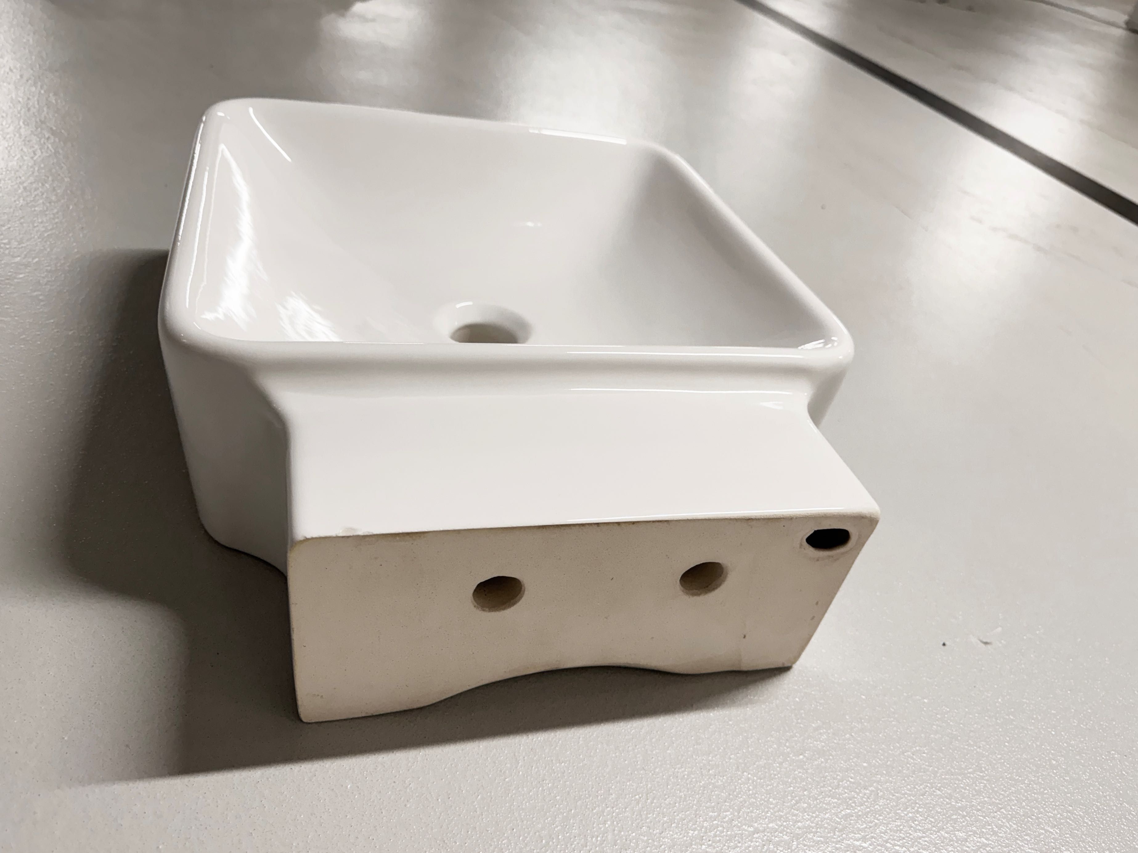 Umywalka ścienna nablatowa Simas Flow włoska 40 x 50 biała ceramiczna