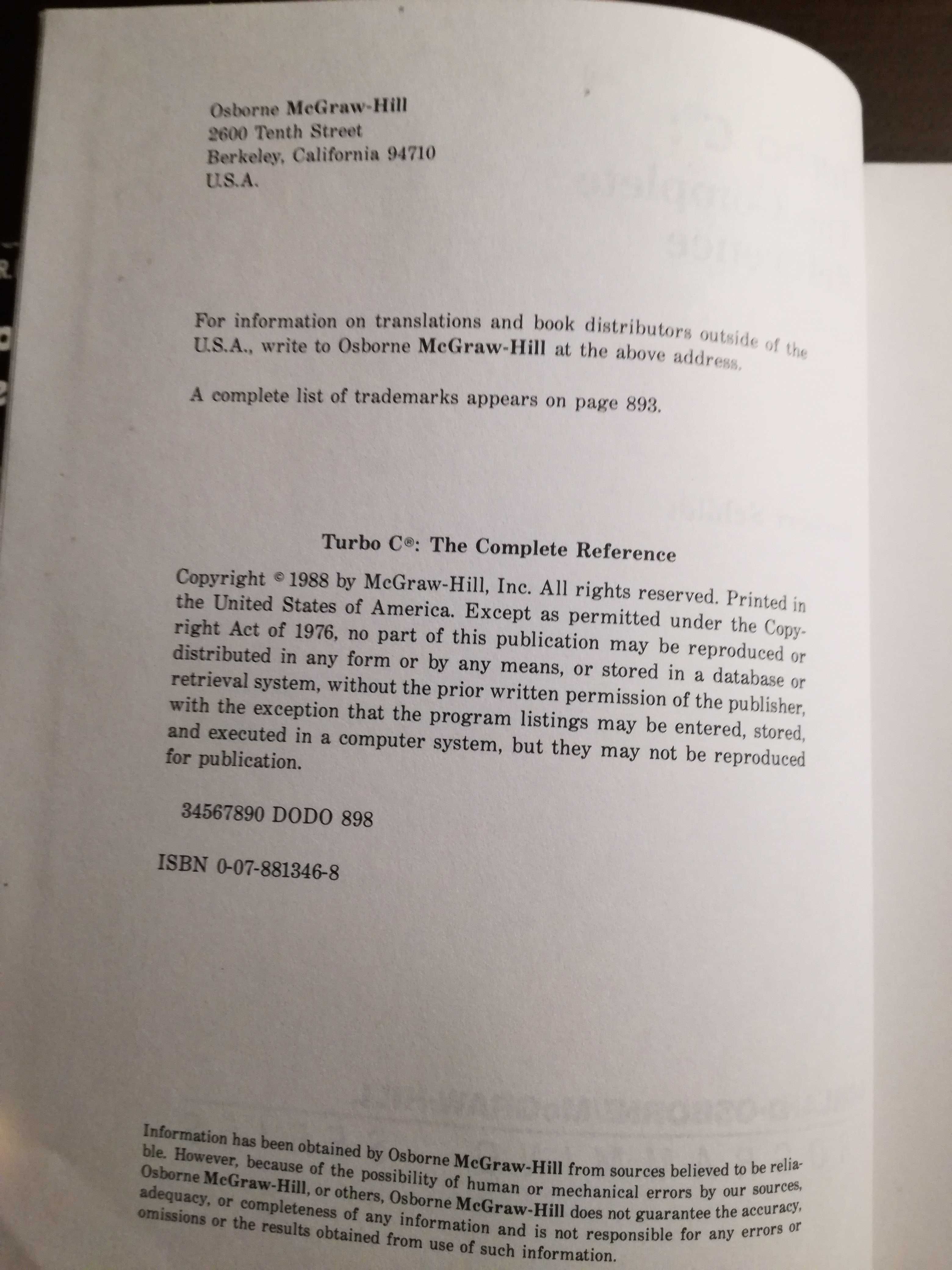 Turbo C - Herbert Schildt, ed. McGraw-Hill