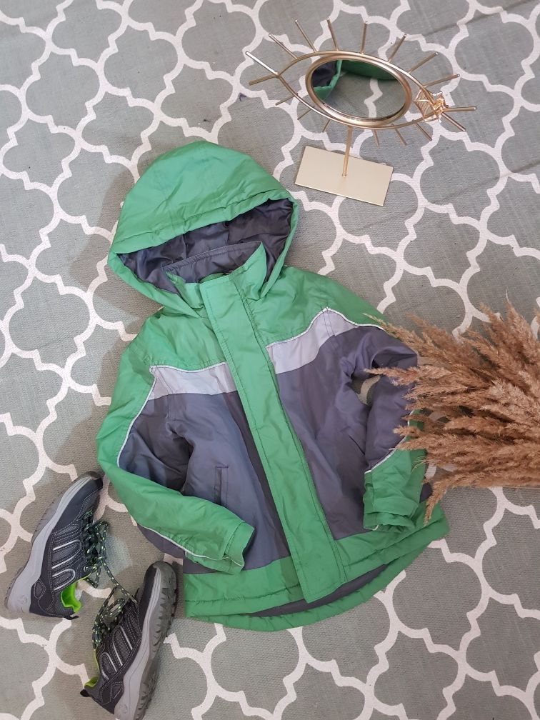 Куртка Zara осіння дитяча детская зелена зелёная парка детская термо