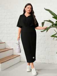Sukienka Maxi W Stylu Arabskim Marszczona Czarna Casual Shein 4Xl 48
